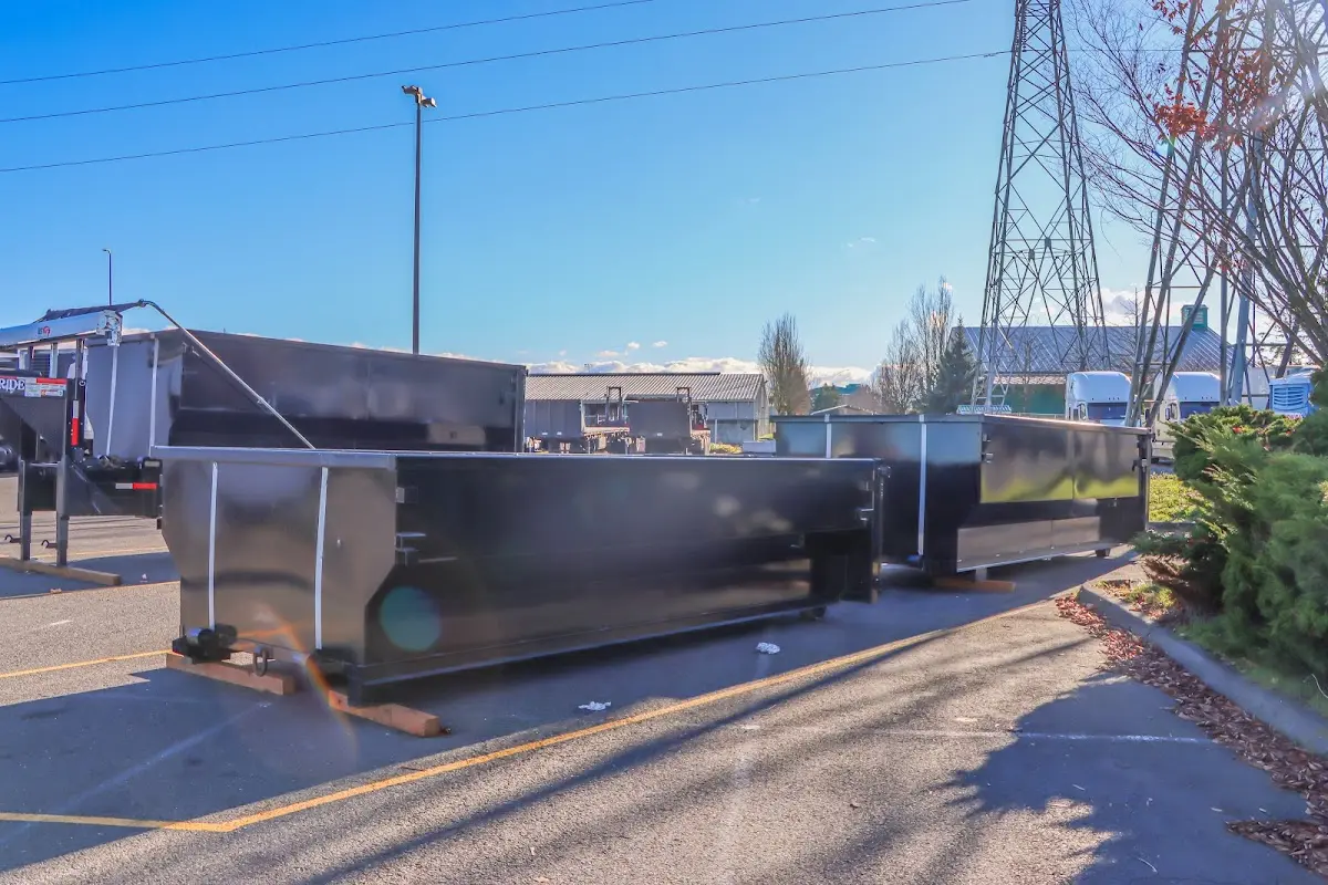 Roll-off dumpster ready for waste disposal at job site for 15 Yard Dumpster Rental in West Hempfield
